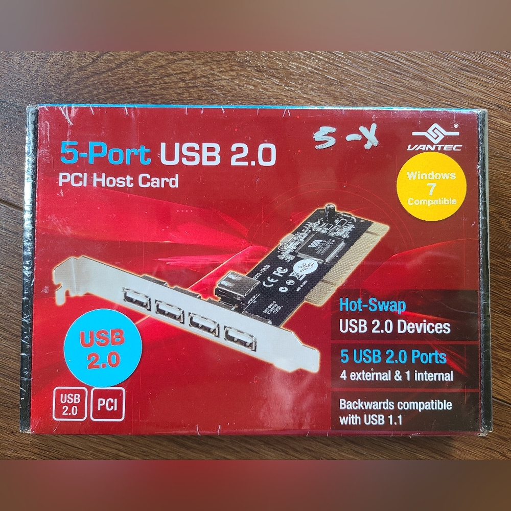 NEW Vantec 5-Port USB 2.0 PCI Host Card